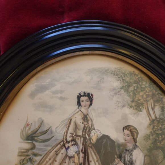 Leroy Imp Paris Oval Framed Print La Mode Illustree Bureaux Du Journal * - Picture 2 of 14